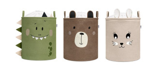 Kôš na hračky XL so šnúrkou, skladací bavlnený / 63 l Sipo