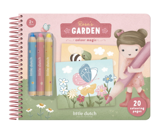 Omaľovánky s pastelkami Záhrada Rosa Little Dutch