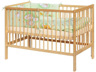 Detská postieľka s kompletnou výbavou 120 x 60 cm, mráčik zelená Scarlett