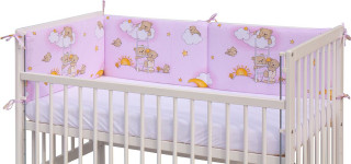 Mantinel do postieľky 4dielny - Mráčik - 180 x 30 cm - ružový Scarlett