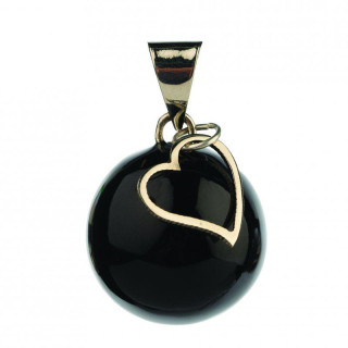 Tehotenská rolnička Essentials Black with heart charm