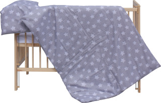 Obliečky do postieľky 2 dielne Scarlett Hviezdička šedá 90 x 120 cm