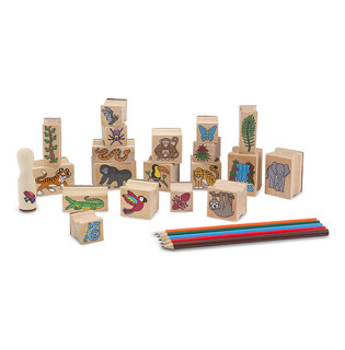 Drevené pečiatky v krabičke Prales Melissa & Doug