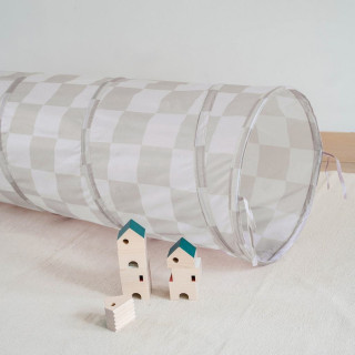 Detský Tunel Recycled Checkerboard Beige 3 SPROUTS