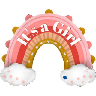 Dúha It´s a girl ružová 31"/79 cm fóliový balónik nafukovací