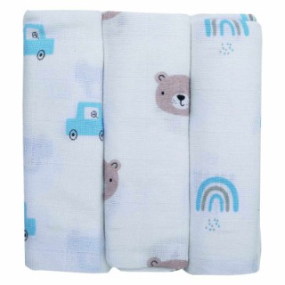 Bubaba Mušelínové látkové plienky 3 ks Teddy FreeON