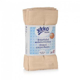 Detské plienky z biobavlny XKKO Organic 40x40 Staré časy 10 ks - Natural