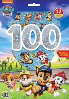 100 metalických samolepiek s omaľovánkovými listami Tlapková patrola