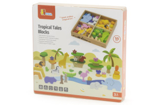 Drevené africké bloky 55 kusov