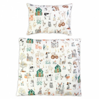 Obliečky do postieľky, 2D súprava - Farma, 135x100 cm