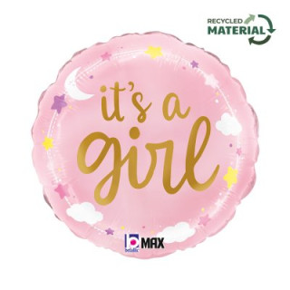 Kruh - Je to dievčatko 18"/46 cm fóliový balónik nafukovací