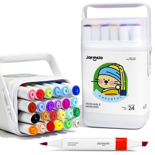 Obojstranné fixky s dvoma hrotmi v boxe 24 ks Jarmelo