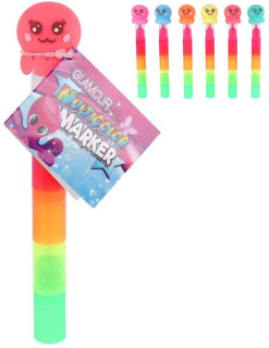 Glamour zvýrazňovač 18 cm päťfarebný chobotnice