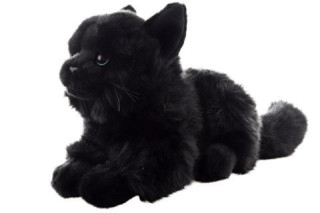 Plyšová mačka čierna ležiaca 20 cm Eco-friendly
