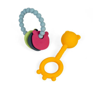 Hrkálka a hryzátko 2 v 1 a hryzací krúžok Medvedík Bigjigs Toys