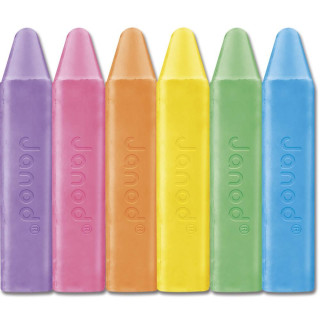 Colorino Farebné kriedy na chodník 6 farieb Janod
