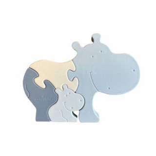 Alfia Silikónové puzzle Hippo Blue mix Petú Petú