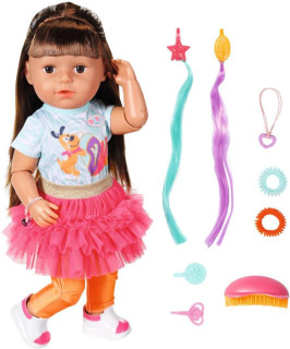 Staršia sestrička BABY born Play & Style Brunetka 43 cm