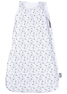 Letný spací vak so zipsom na boku modré lístky