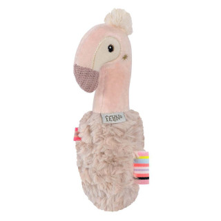 Hrkálka do ruky plameniak, Pink Baby Fehn