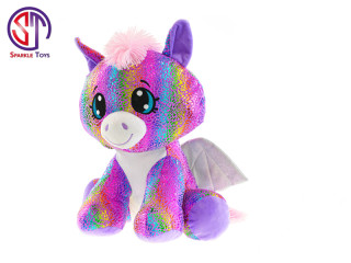 Pegas Star Sparkle plyšový farebný 24cm sediaci