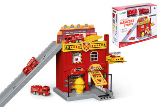 Hasičská stanica s autíčkami 2 ks + doplnky