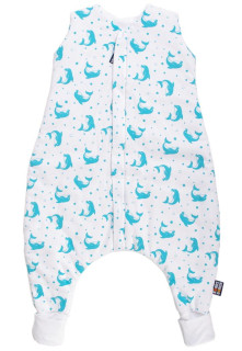 Letný bio spací vak s nohavicami delfínmi aqua Kaarsgaren