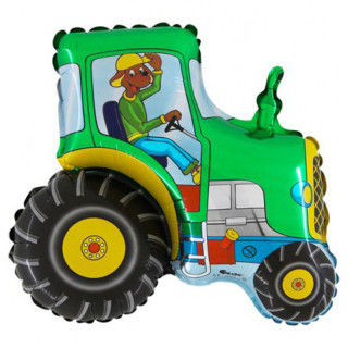 Fóliový balónik Traktor zelený 35 cm – mini balónik na tyčku