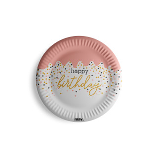 FSC Tanieriky papierové - HB konfety ružové 18 cm, 8 ks