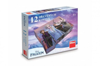 Kocky kubus Ľadové kráľovstvo/Frozen drevo 12 ks