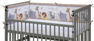 Mantinel do postieľky 4 dielny ZOO 180 x 30 cm béžový Scarlett