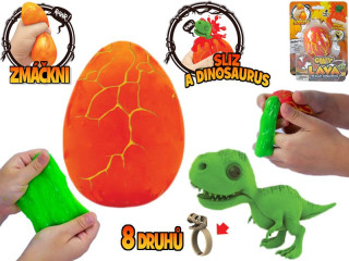 Vajcia so slizom, dinosaurom a prstienkom Crazy Dino