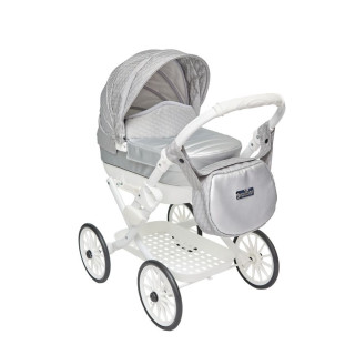 Detský kočík pre bábiky Kids Elegance strieborný Jasmine