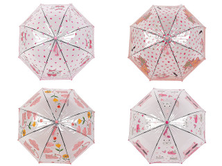 Detský priehľadný vystreľovací dáždnik mačka