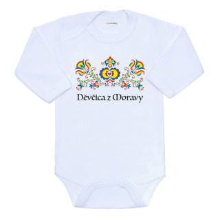 Detské body s potlačou Ľudový vzor Dievčica z Moravy New Baby