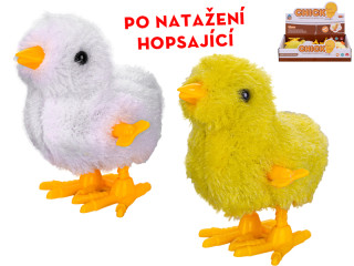 Kuriatko plyšové po natiahnutí skáče, 9 cm, 2 farby