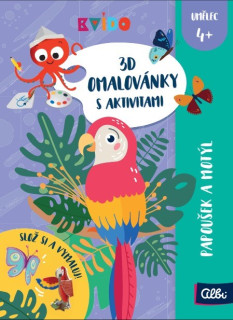 ALBI 3D omaľovánky - Papagáj a motýľ