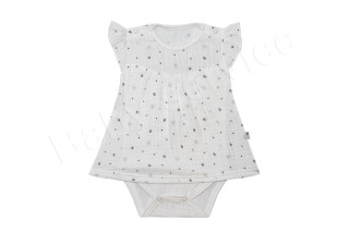 Dojčenské body/šaty krátky rukáv mušelín Hviezdičky Baby Service