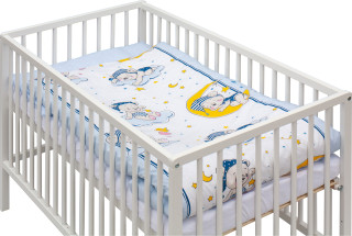 Detská postieľka s kompletnou výbavou 120 x 60 cm biela Lunito Scarlett