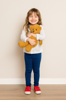 Dievčenské bavlnené legíny Modrý prúžok RDX