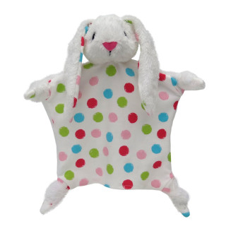 Králik 30 cm biely, uzlíkový maňuška