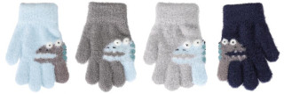 Detské zimné huňaté rukavice dino 6 - 8 rokov
