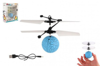 Vrtuľníková guľa lietajúce svietiace reagujúce na pohyb ruky s USB modrá