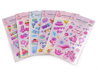 Samolepky plastické - narodeninové Happy Birthday