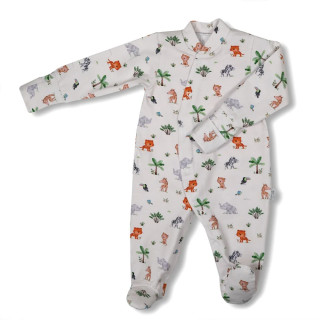 Dojčenský overal na spanie Safari Biela Esito