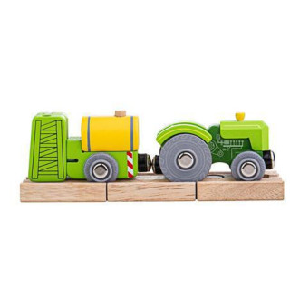 Traktor s vlečkou zelený Bigjigs Rail