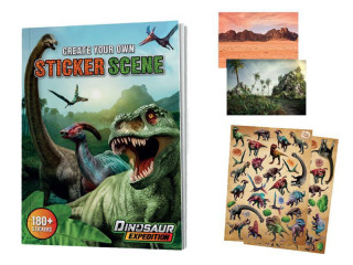 Kniha samolepiek A4 s dinosaurými motívmi 10 listov
