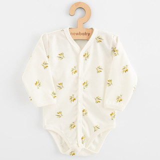 Dojčenské celorozopínacie body s dlhým rukávom z organickej bavlny Olivy New Baby