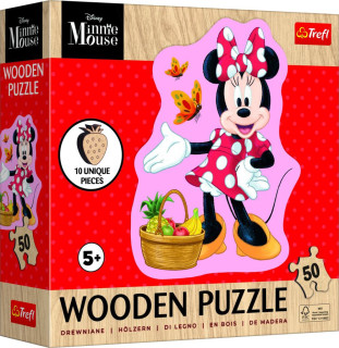 Drevené Puzzle 50 dielikov Disney Minnie Trefl