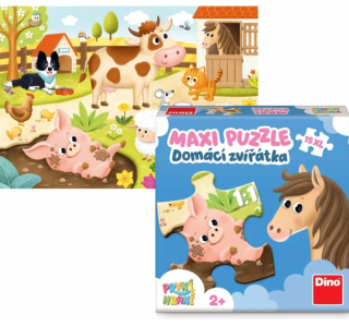 Prvé hranie Domáce zvieratká maxi puzzle 15 dielikov Dino